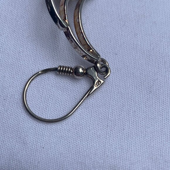 Amber Dangle Earrings With Sterling Silver Hooks & Multicolor Gemstones - Picture 6 of 8